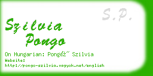 szilvia pongo business card